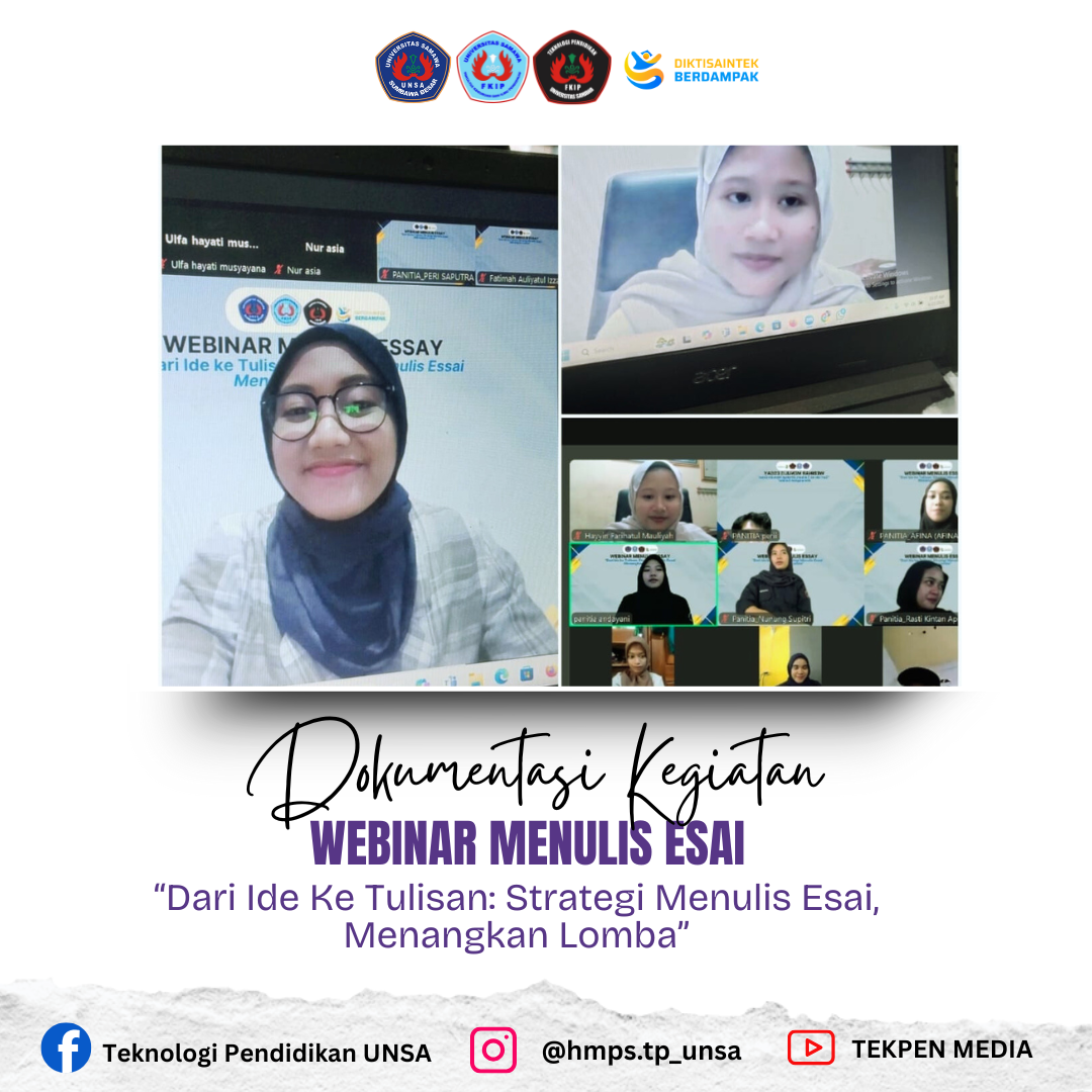 Webinar “Dari Ide ke Tulisan: Strategi Menulis Esai, Menangkan Lomba” Memotivasi Mahasiswa Lebih Produktif dan Kreatif